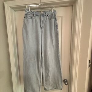 Abercrombie & Fitch Light High Rise Wide Leg Light Wash Size 29 XL Extra Long